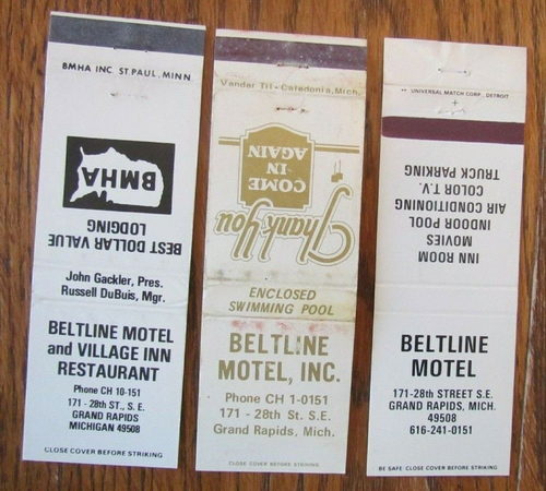 Beltline Motel (Pleasant Motel) - Matchbooks